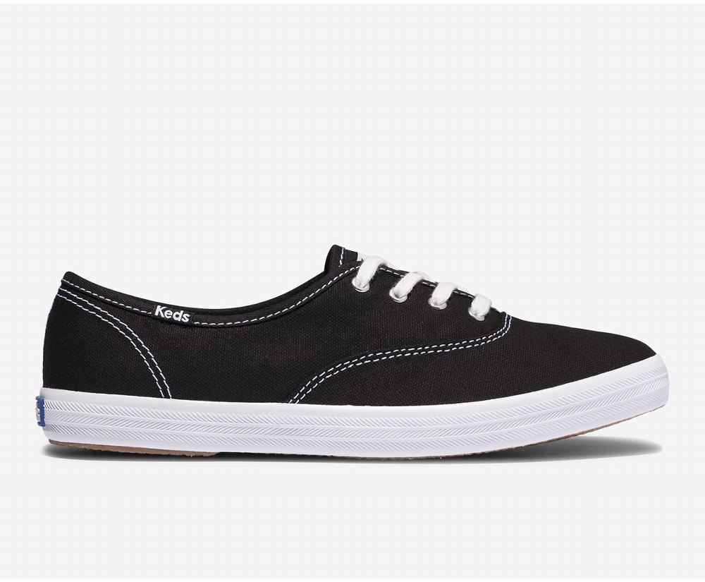 Women's Keds Washable Champion Feat Organic Cotton Sneakers Black 0945768OI - South Africa